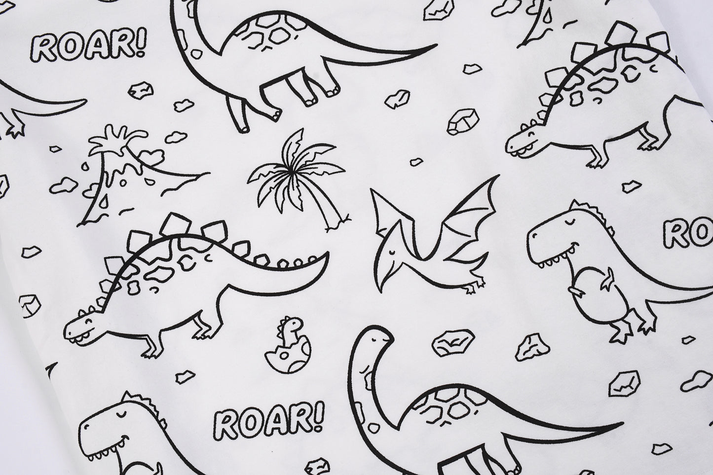 Kids DIY Coloring Pajamas Set with Markers – Soft Bamboo Viscose Unisex Sleepwear, Snug Fit, Stretchy & Breathable PJs, Fun Cartoon Designs in Dinosaur & Mermaid Themes