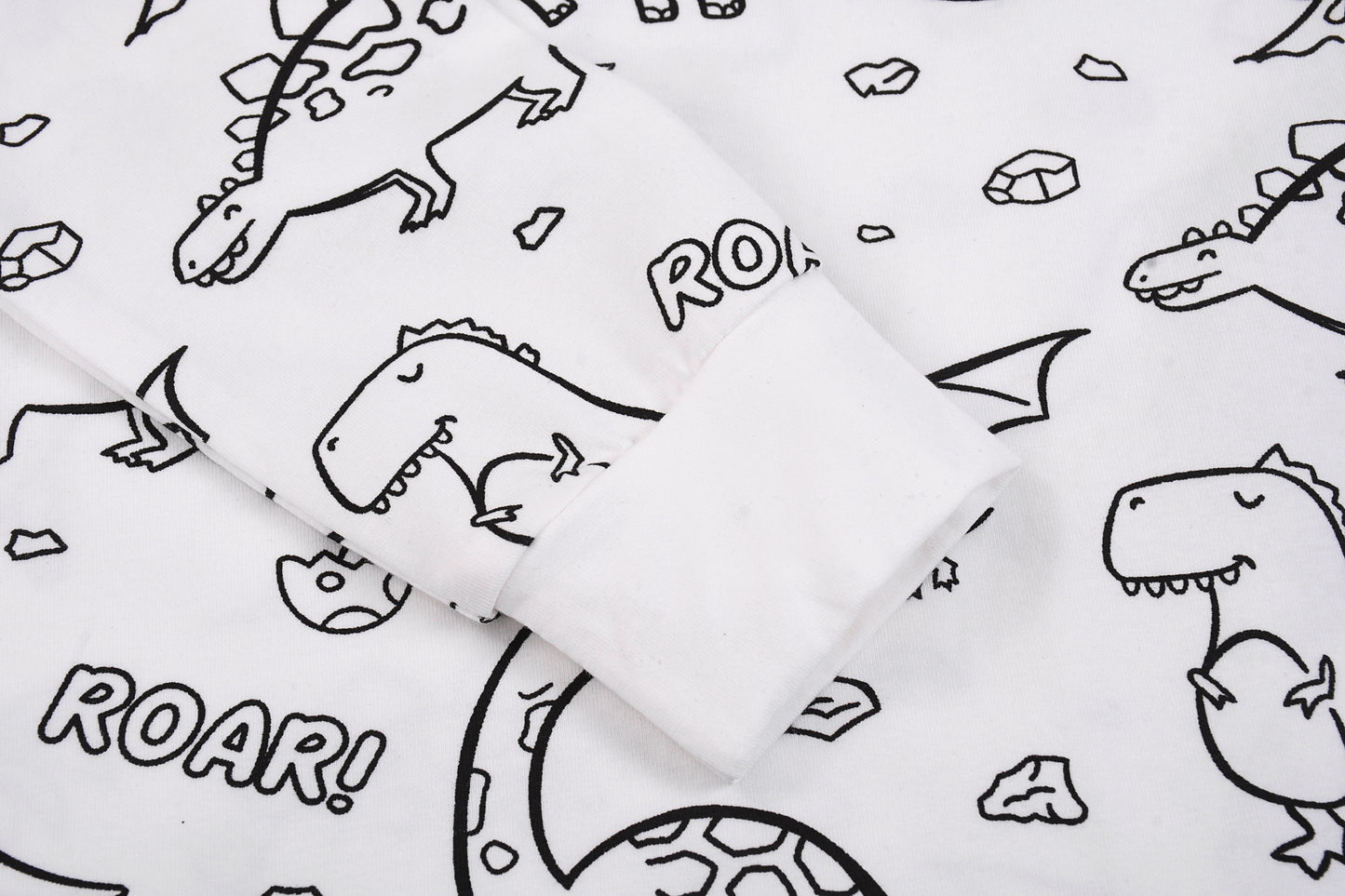 Kids DIY Coloring Pajamas Set with Markers – Soft Bamboo Viscose Unisex Sleepwear, Snug Fit, Stretchy & Breathable PJs, Fun Cartoon Designs in Dinosaur & Mermaid Themes