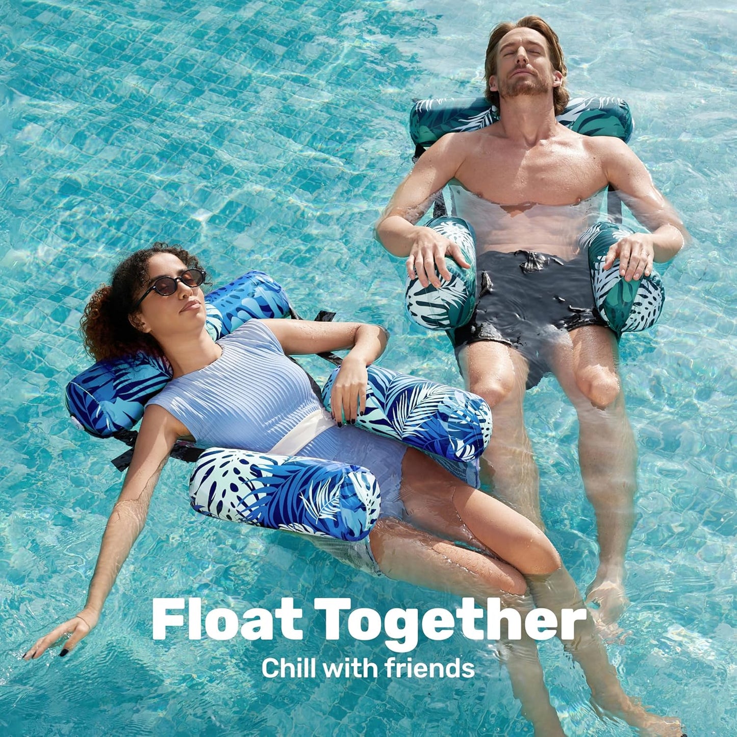Inflatable Pool Floats Adult,2 Packs Floating Lounge Chairs,Blow up Pool Noodles for Adult Heavy Duty,Floating Chair for Party Summer Water Beach Lake Fun