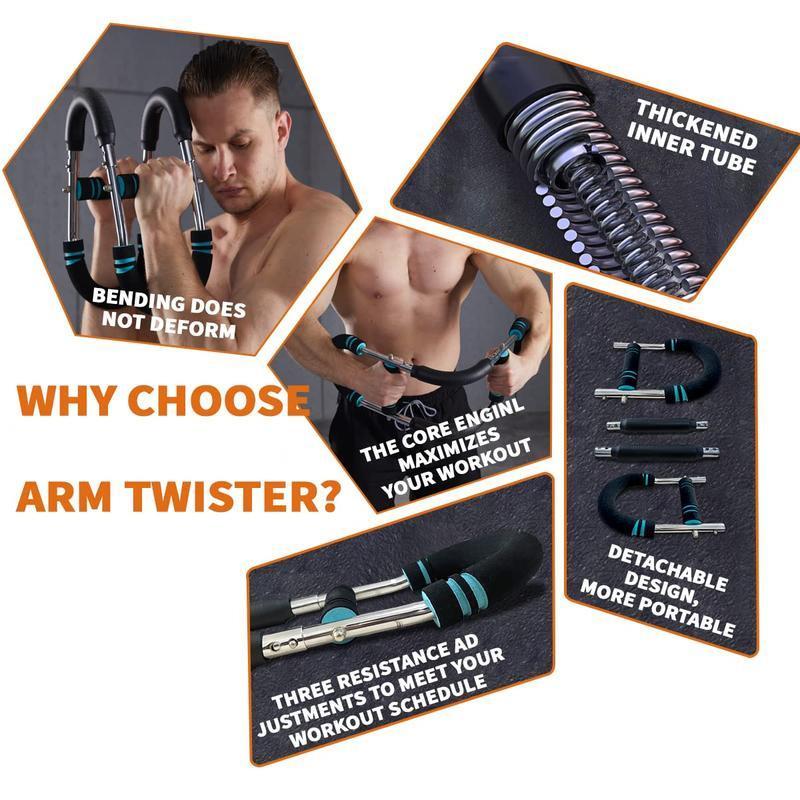 Arm Chest Trainer, 60-110lbs Portable Adjustable ResistanceBar for Triceps, Biceps, Forearms & Home Workout