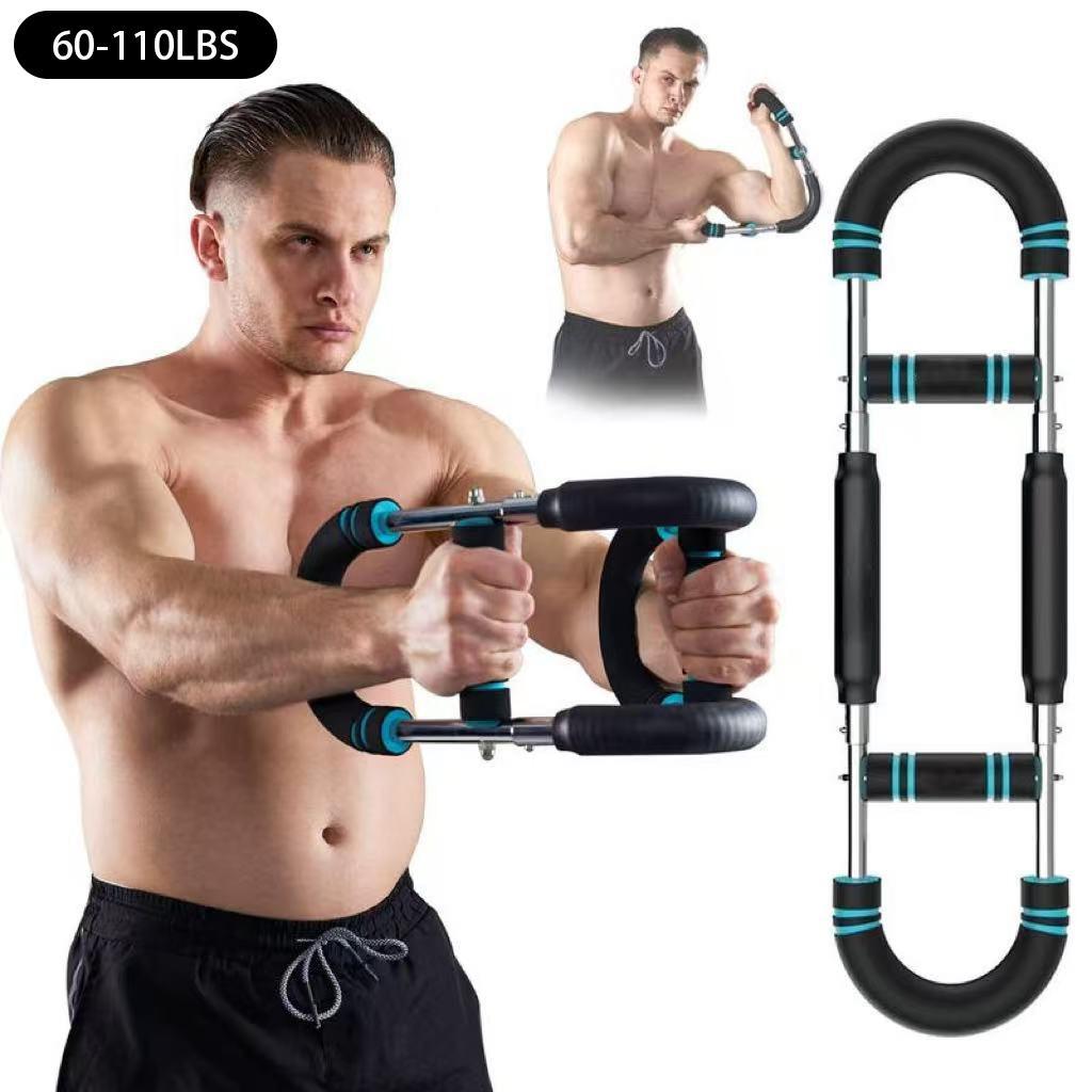 Arm Chest Trainer, 60-110lbs Portable Adjustable ResistanceBar for Triceps, Biceps, Forearms & Home Workout