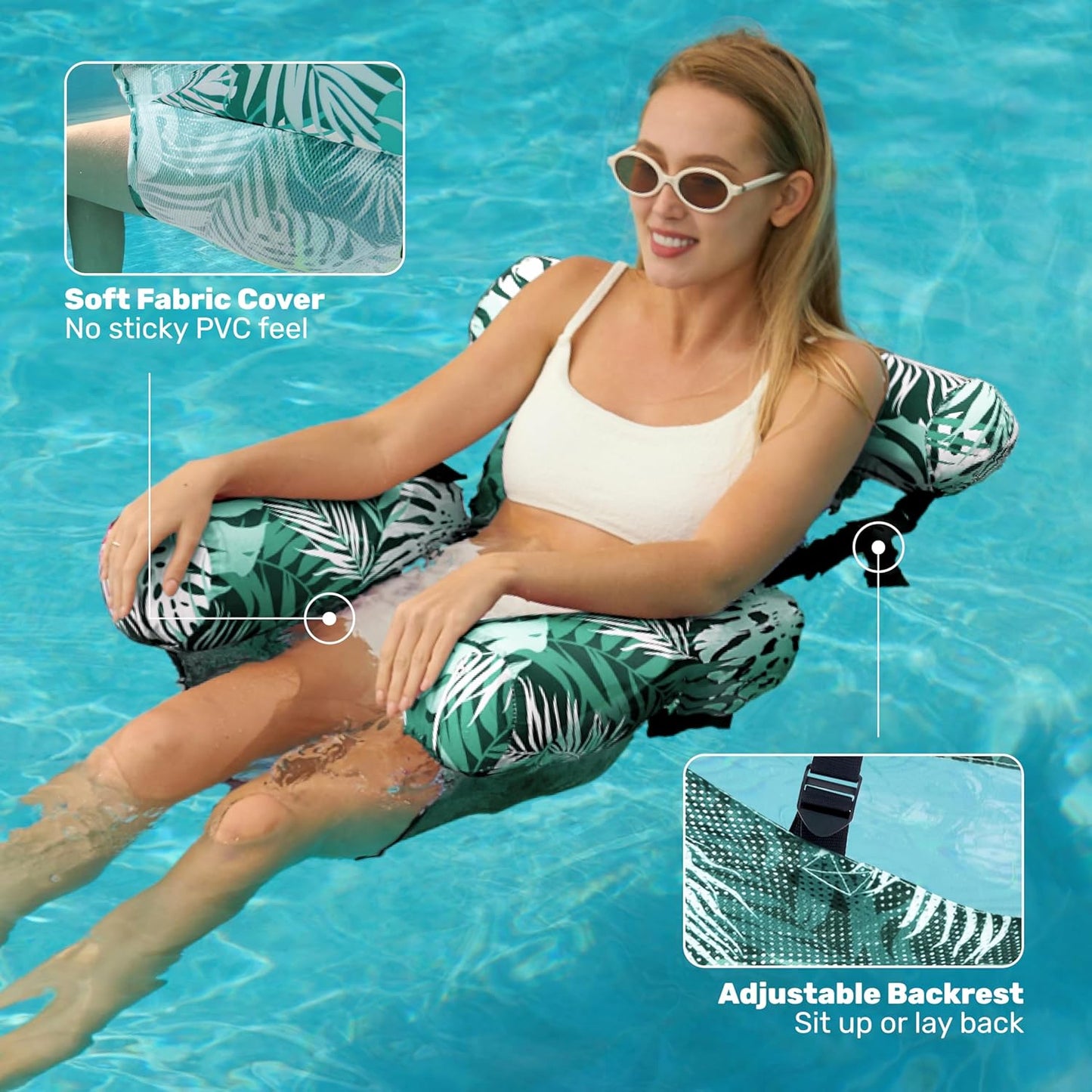 Inflatable Pool Floats Adult,2 Packs Floating Lounge Chairs,Blow up Pool Noodles for Adult Heavy Duty,Floating Chair for Party Summer Water Beach Lake Fun