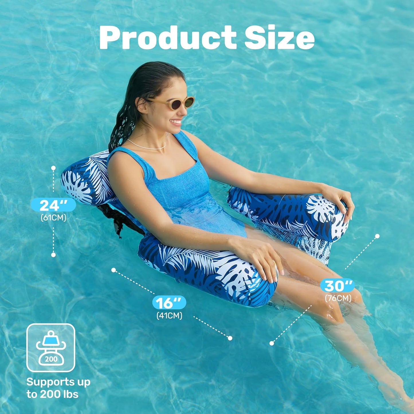 Inflatable Pool Floats Adult,2 Packs Floating Lounge Chairs,Blow up Pool Noodles for Adult Heavy Duty,Floating Chair for Party Summer Water Beach Lake Fun